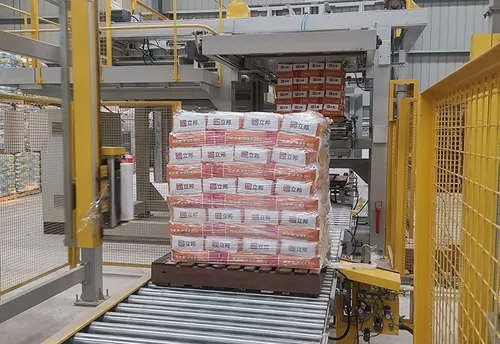 Paletizador automático para materiales selladores en polvo